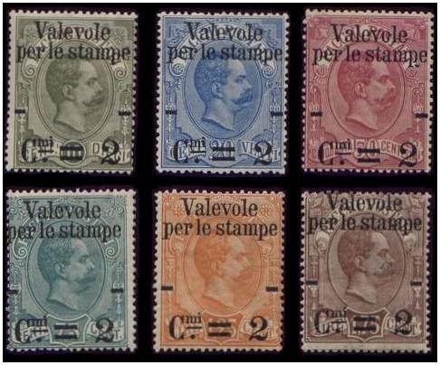 Italy Stamp Scott nr 58/63 - Francobolli Sassone nº 50/55 - Click Image to Close