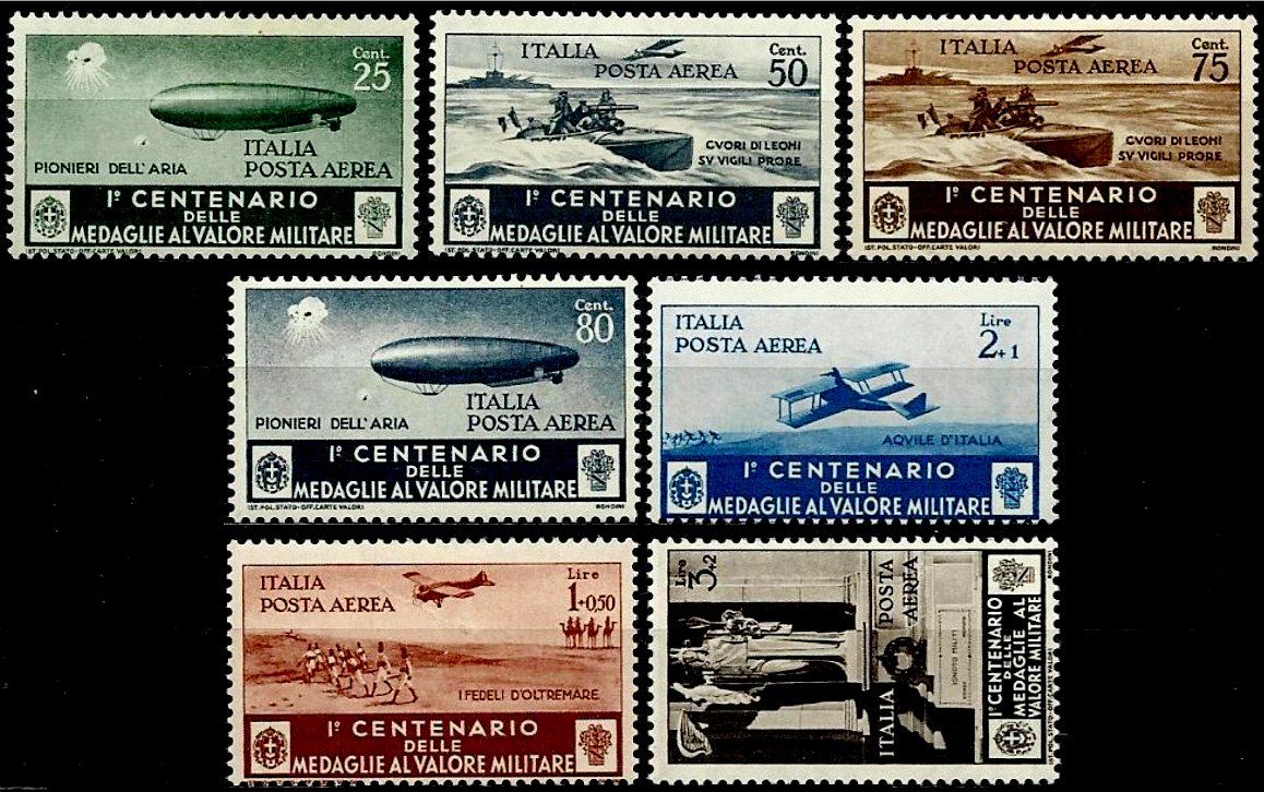 Italy Stamp Scott nr C66/C72 - Francobolli Sassone nº A74/A80