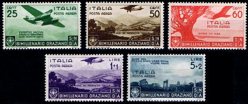 Italy Stamp Scott nr C84/C88 - Francobolli Sassone nº A95/A99 - Click Image to Close