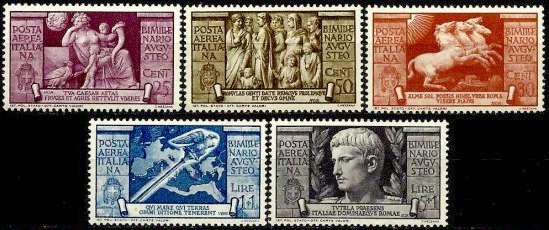 Italy Stamp Scott nr C95/C99 - Francobolli Sassone nº A106/A110 - Click Image to Close