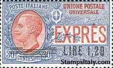 Italy Stamp Scott nr E10 - Francobolli Sassone nº E5 - Click Image to Close