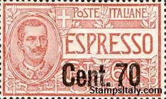 Italy Stamp Scott nr E13 - Francobolli Sassone nº E9 - Click Image to Close