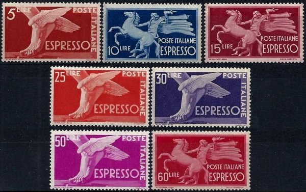 Italy Stamp Scott nr E19/E25 - Francobolli Sassone nº E25/E31 - Click Image to Close
