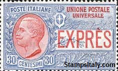 Italy Stamp Scott nr E6 - Francobolli Sassone nº E2 - Click Image to Close