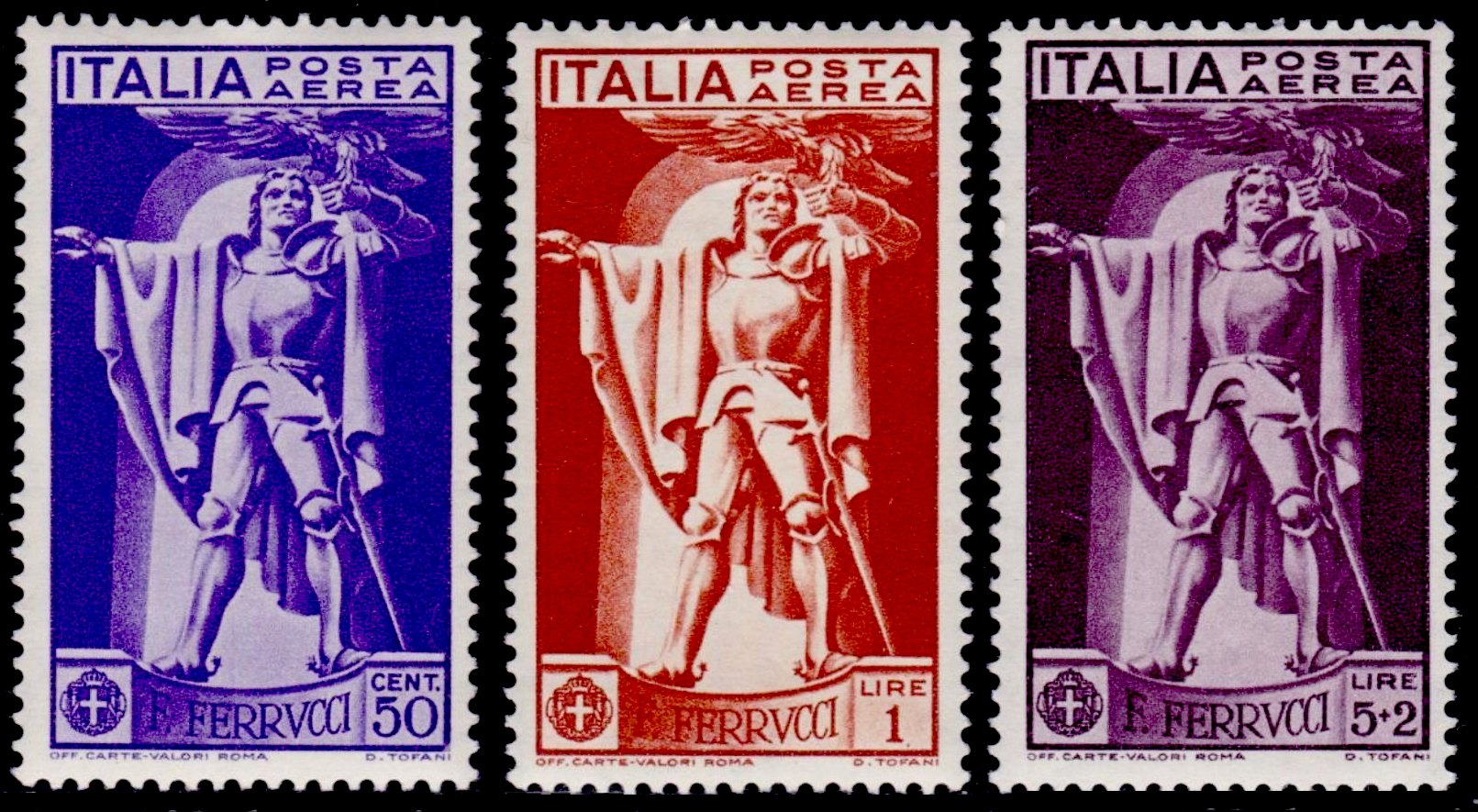 Italy Stamp Scott nr C20/C22 - Francobolli Sassone nº A18/A20