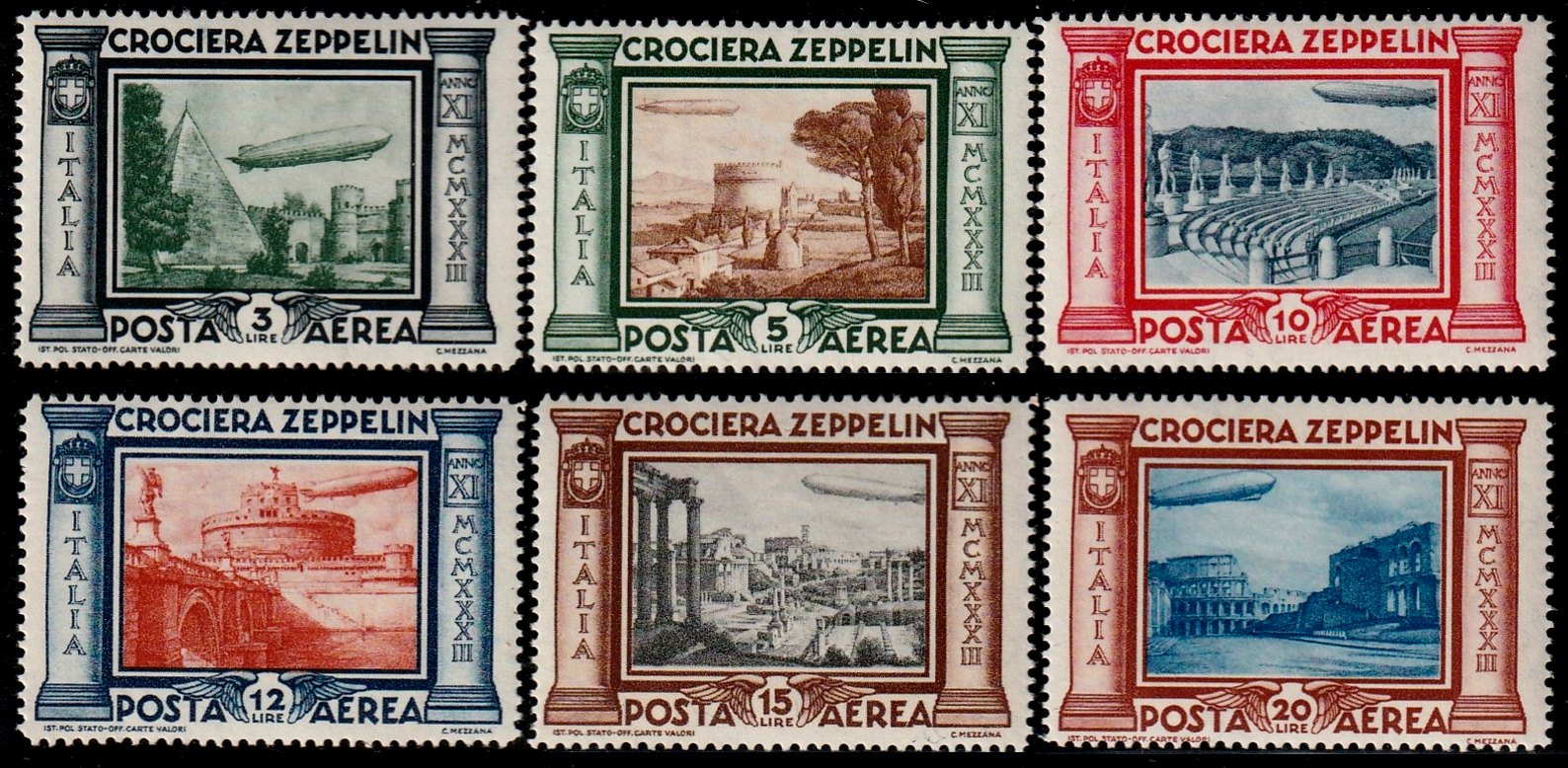 Italy Stamp Scott nr C42/C47 - Francobolli Sassone nº A45/A50