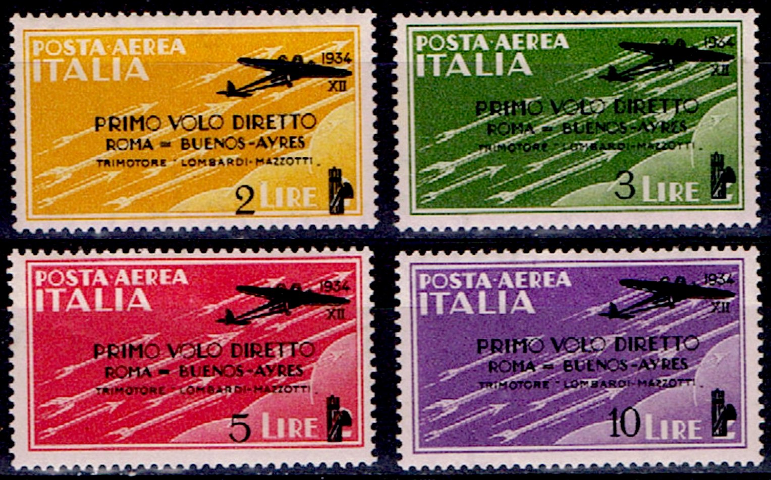 Italy Stamp Scott nr C52/C55 - Francobolli Sassone nº A56/A59