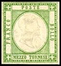 Naples Stamp Scott nr 19 - Francobollo Napoli Sassone nº 17