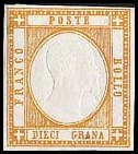 Naples Stamp Scott nr 25 - Francobollo Napoli Sassone nº 22