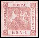Naples Stamp Scott nr 2 - Francobollo Napoli Sassone nº 3 - Click Image to Close