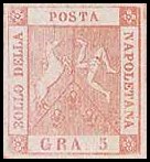 Naples Stamp Scott nr 4 - Francobollo Napoli Sassone nº 8 - Click Image to Close
