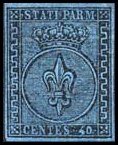 Parma Stamp Scott nr 5 - Francobollo Parma Sassone nº 5