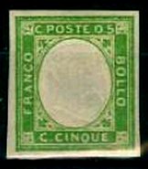 Sardinia Stamp Scott nr 10 - Francobollo Sardegna Sassone nº 13 - Click Image to Close