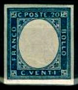 Sardinia Stamp Scott nr 12 - Francobollo Sardegna Sassone nº 15 - Click Image to Close