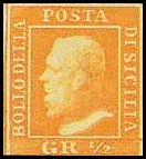 Sicily Stamp Scott nr 10 - Francobollo Sicilia Sassone nº 1 - Click Image to Close