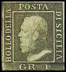 Sicily Stamp Scott nr 12 - Francobollo Sicilia Sassone nº 5 - Click Image to Close