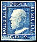 Sicily Stamp Scott nr 13 - Francobollo Sicilia Sassone nº 8 - Click Image to Close