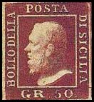 Sicily Stamp Scott nr 18 - Francobollo Sicilia Sassone nº 14
