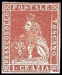 Tuscany Stamp Scott nr 12 - Francobollo Toscana Sassone nº 12