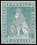 Tuscany Stamp Scott nr 13 - Francobollo Toscana Sassone nº 13
