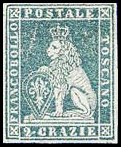 Tuscany Stamp Scott nr 5 - Francobollo Toscana Sassone nº 5