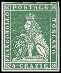 Tuscany Stamp Scott nr 6 - Francobollo Toscana Sassone nº 6