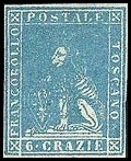 Tuscany Stamp Scott nr 7 - Francobollo Toscana Sassone nº 7