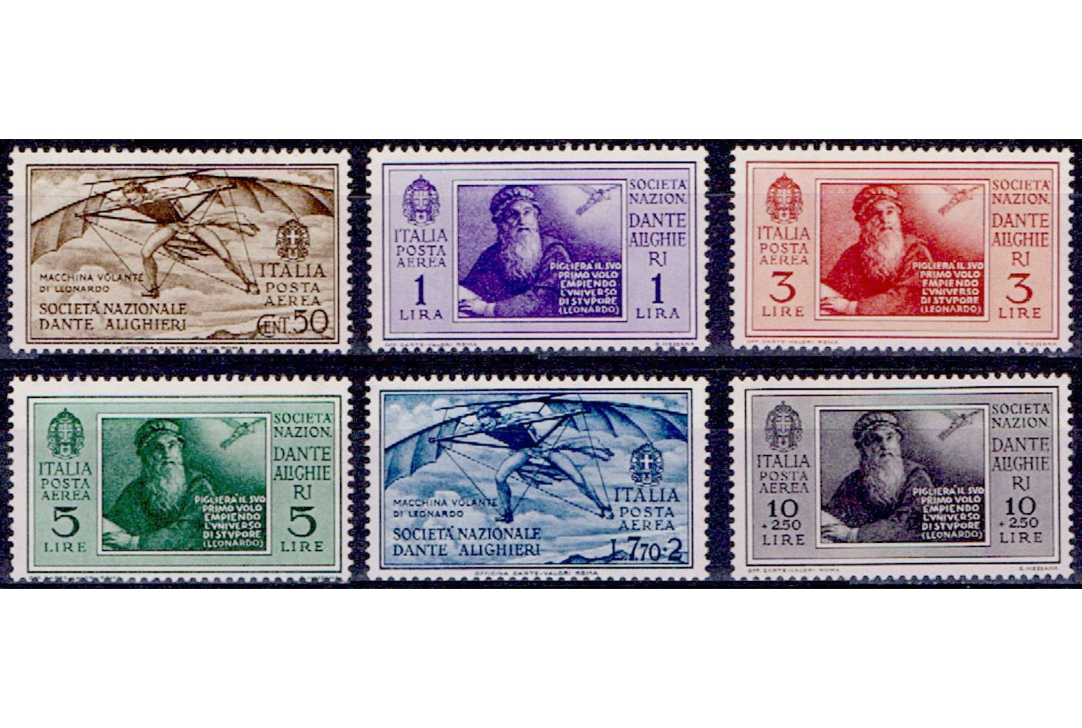 Italy Stamp Scott nr C28/C33 - Francobolli Sassone nº A26/A31 - Click Image to Close