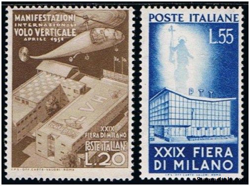 Italy Stamp Scott nr 572/573 - Francobolli Sassone nº 657/658 - Click Image to Close