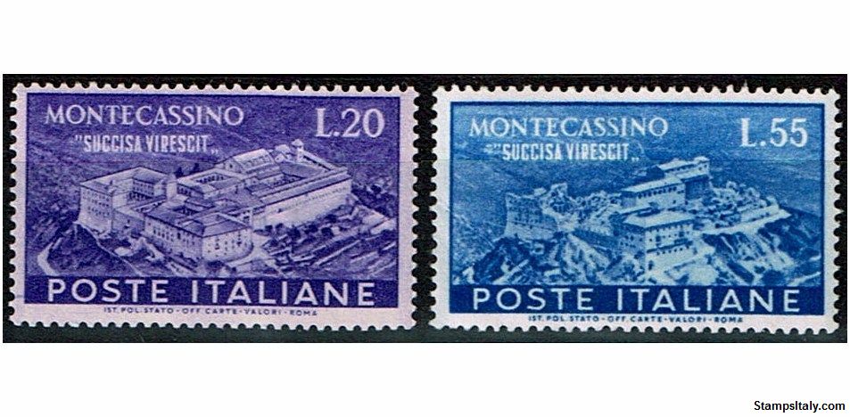 Italy Stamp Scott nr 579/580 - Francobolli Sassone nº 664/665 - Click Image to Close