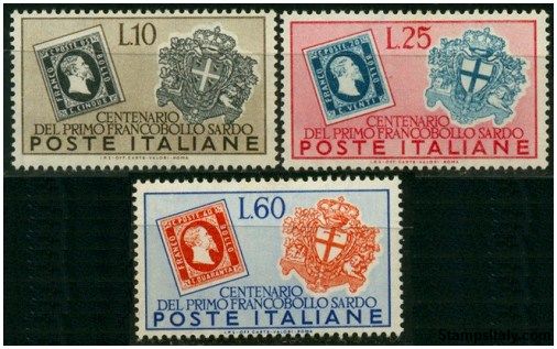 Italy Stamp Scott nr 587/589 - Francobolli Sassone nº 672/674 - Click Image to Close