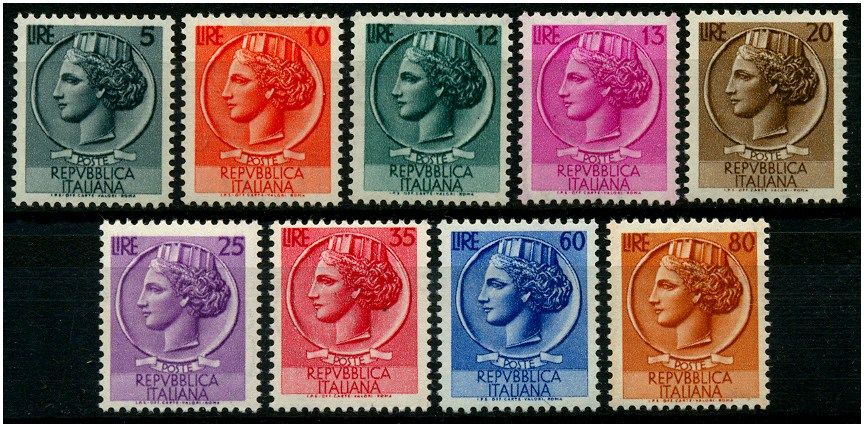 Italy Stamp Scott nr 626/633 - Francobolli Sassone nº 710/718