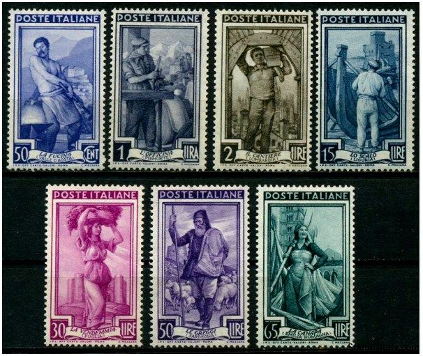 Italy Stamp Scott nr 668/673A - Francobolli Sassone nº 754/760
