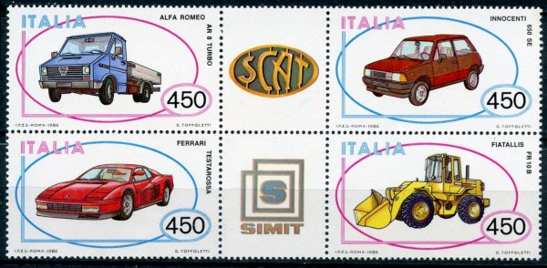 Italy Stamp Scott nr 1684a - Francobolli Sassone nº 1771/4