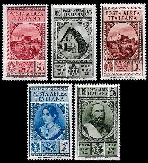 Italy Stamp Scott nr C35/C39 - Francobolli Sassone nº A32/A36