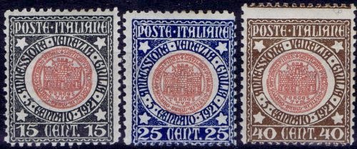 Italy Stamp Scott nr 130/132 - Francobolli Sassone nº 113/115 - Click Image to Close