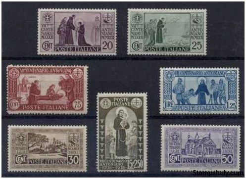 Italy Stamp Scott nr 258/264 - Francobolli Sassone nº 292/298 - Click Image to Close