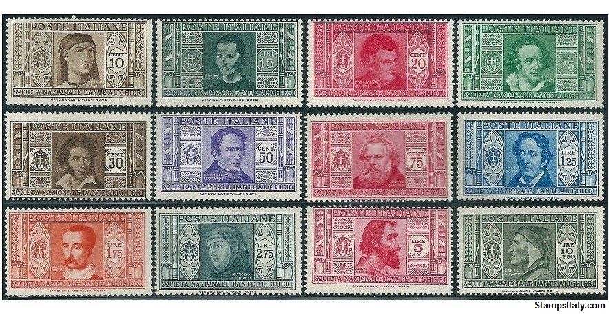 Italy Stamp Scott nr 268/279 - Francobolli Sassone nº 303/314 - Click Image to Close