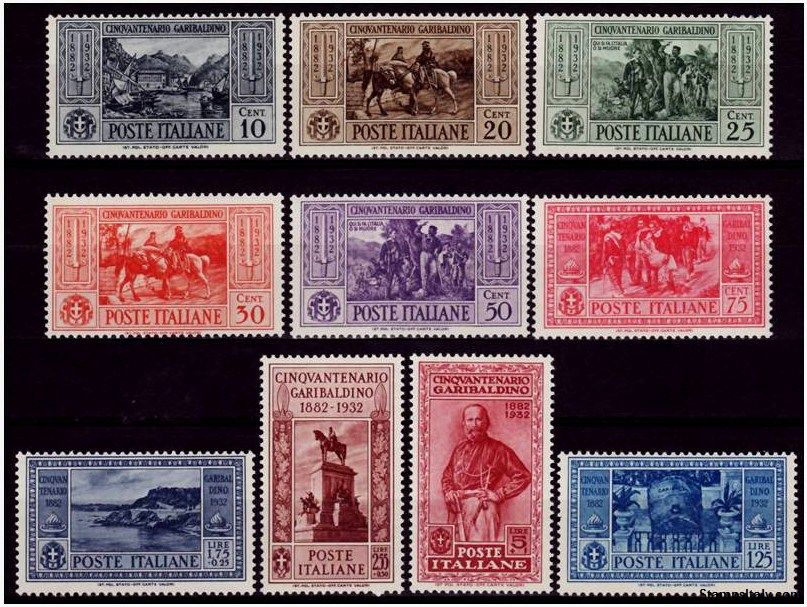 Italy Stamp Scott nr 280/289 - Francobolli Sassone nº 315/324