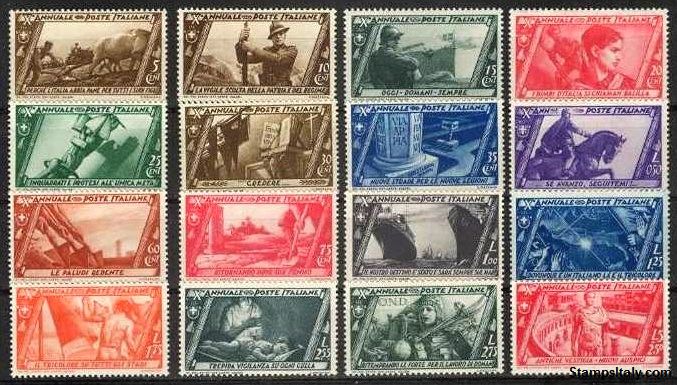 Italy Stamp Scott nr 290/305 - Francobolli Sassone nº 325/340