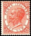 Italy Stamp Scott nr 33 - Francobolli Sassone nº 22 - Click Image to Close