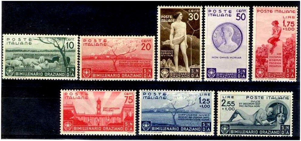 Italy Stamp Scott nr 359/366 - Francobolli Sassone nº 398/405 - Click Image to Close