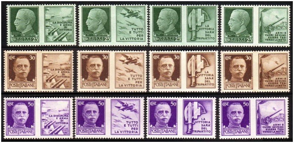 Italy Stamp Scott nr 427/438 - Francobolli Sassone nº PG1/PG12