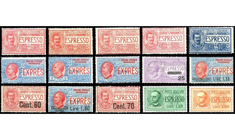 Italy Stamp Scott nr E1/E15 - Francobolli Sassone nº E1/E16