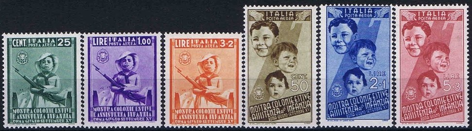Italy Stamp Scott nr C89/C94 - Francobolli Sassone nº A100/A105 - Click Image to Close