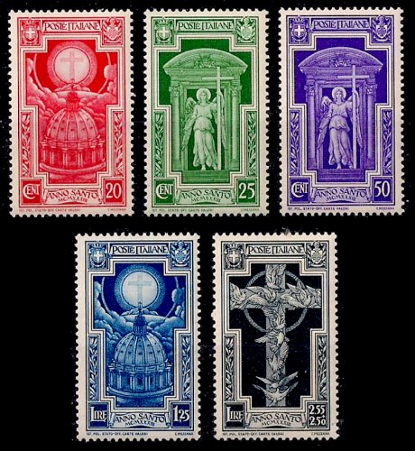 Italy Stamp Scott nr 310/314 - Francobolli Sassone nº 345/349 - Click Image to Close
