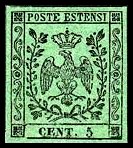 Modena Stamp Scott nr 1 - Francobollo Modena Sassone nº 1 - Click Image to Close
