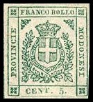 Modena Stamp Scott nr 10 - Francobollo Modena Sassone nº 12