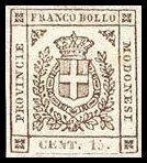 Modena Stamp Scott nr 11a - Francobollo Modena Sassone nº 13