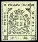 Modena Stamp Scott nr 12 - Francobollo Modena Sassone nº 15